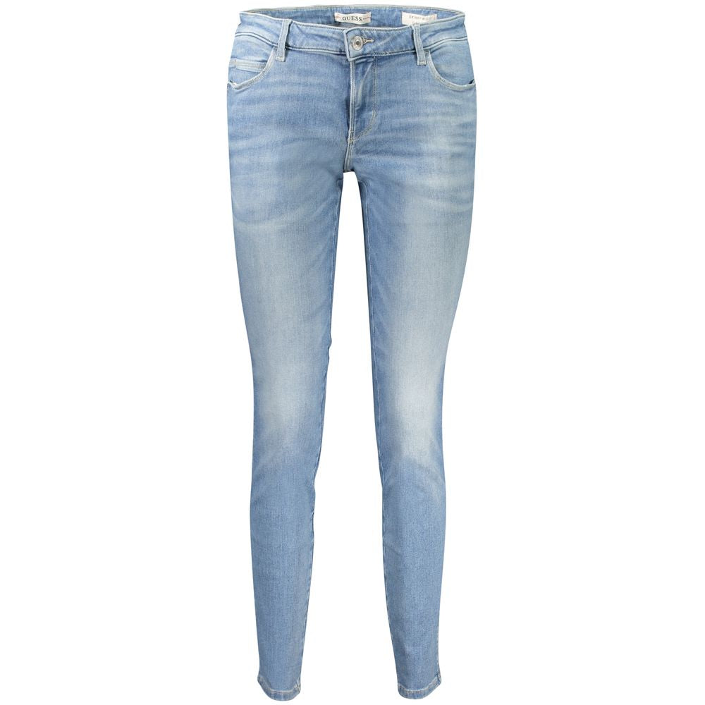 Jeans by Guess Jeans for women in cotton light-blue features an refined tailoring silhouette, showcasing a premium skinny with a and long cut for a refined tailoring look.