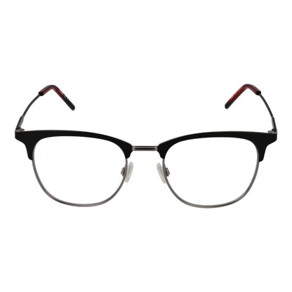Eyeglasses Frames by Hugo Boss for men in stainless steel black features an refined silhouette, showcasing the refined black coloured frame and sophisticated full-frame frame design.