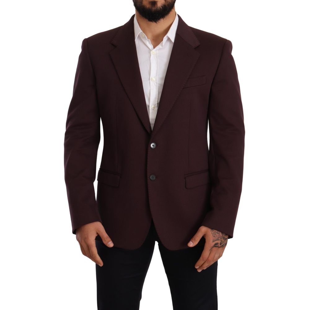 Blazer by Dolce & Gabbana for men in stretch poly cotton indigo & purple showcases a polished silhouette, highlighted by a refined single-breasted neckline and polished for a sophisticated finish.