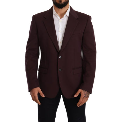 Blazer by Dolce & Gabbana for men in stretch poly cotton indigo & purple showcases a polished silhouette, highlighted by a refined single-breasted neckline and polished for a sophisticated finish.