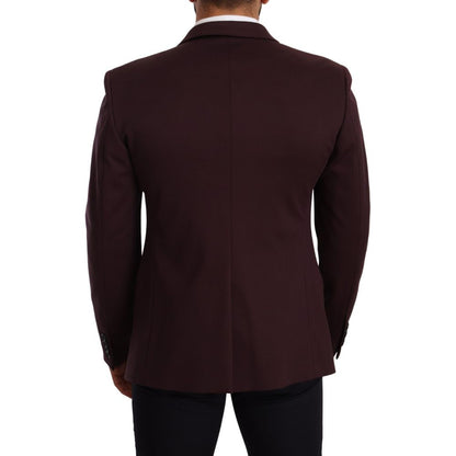 Blazer by Dolce & Gabbana for men in stretch poly cotton indigo & purple showcases a discerning silhouette, elegantly detailed with a sophisticated single-breasted neckline and premium for a truly discerning finish.