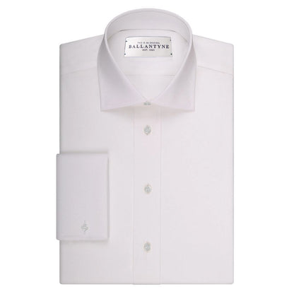 Shirt by Ballantyne for men in cotton white showcases a sleek silhouette, elegantly detailed with a sleek spread-collar neckline and for a sleek finish.