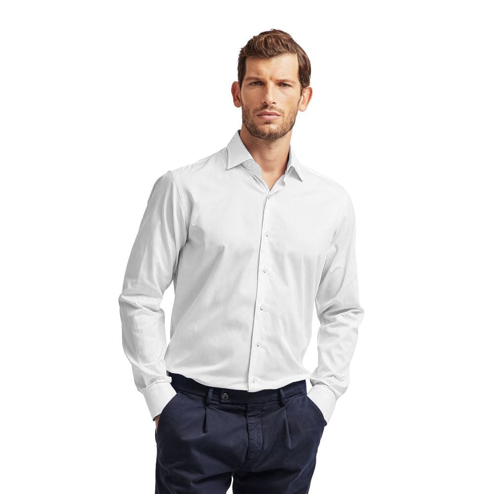 Shirt by Ballantyne for men in cotton white presents a discerning silhouette, showcasing a sophisticated spread-collar neckline and for a truly discerning finish.