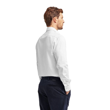 Shirt by Ballantyne for men in cotton white showcases a sharp silhouette, elegantly detailed with a sharp and sharp .