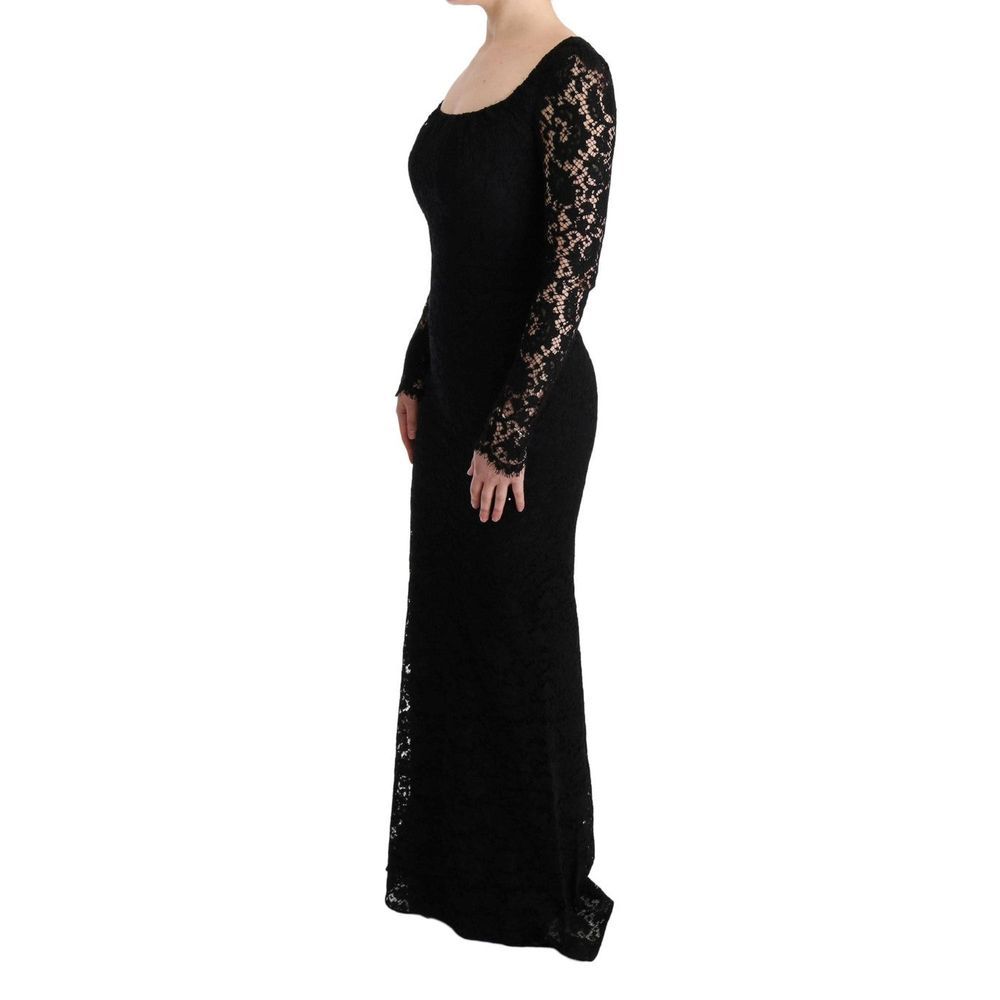 Dress by Dolce & Gabbana for women in cotton black, patterned & floral features an sultry silhouette defined by a and , falling to an sultry long for a sultry look.