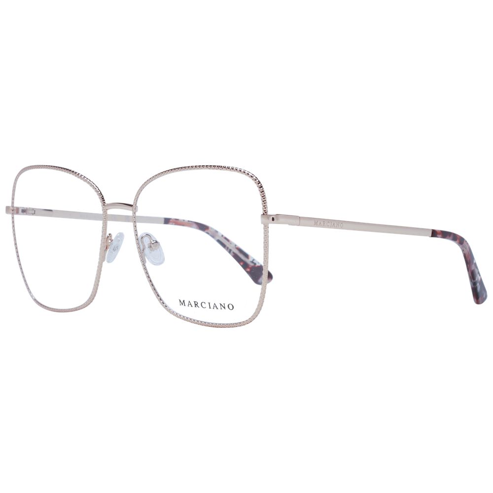 Eyeglasses Frames by Marciano by Guess for women in acetate rose-gold features a refined silhouette, showcasing a refined rose-gold coloured frame and full-frame frame design for a sophisticated, premium look.