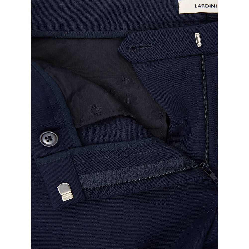 Pants by Lardini for women in wool blue features an on trend silhouette with a and cut in an elegant long for a sophisticated look.