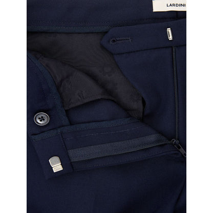Pants by Lardini for women in wool blue features an on trend silhouette with a and cut in an elegant long for a sophisticated look.