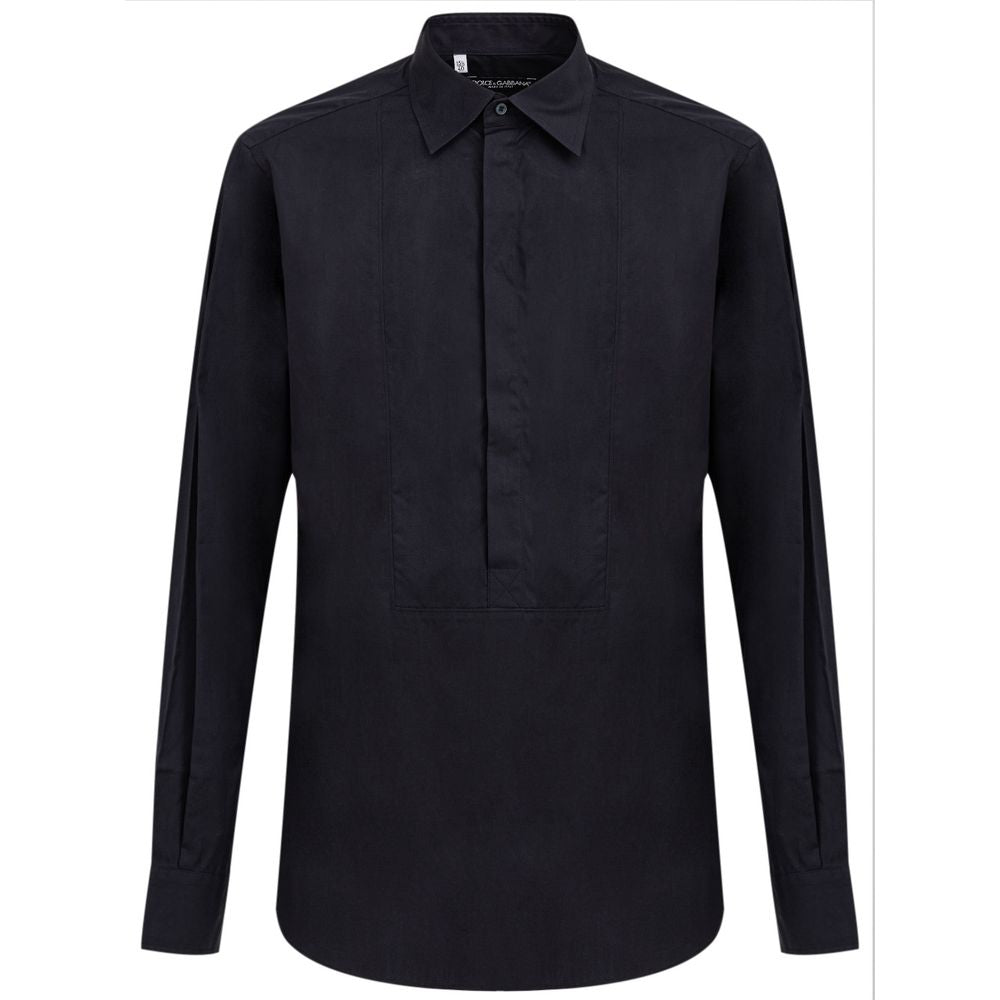 Shirt by Dolce & Gabbana for men in cotton navy features an polished silhouette, showcasing a sophisticated and long-sleeve detail for a truly polished finish.