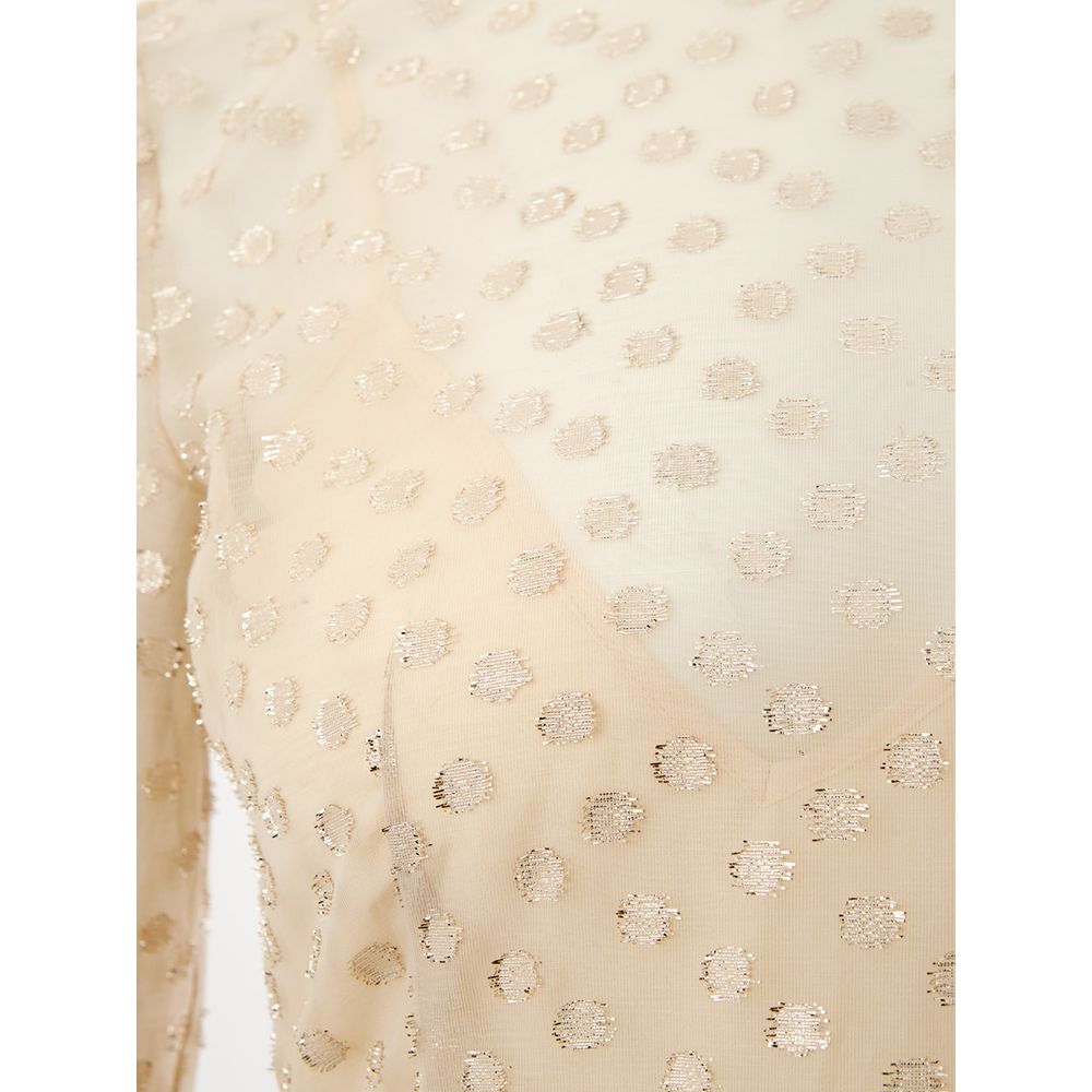 Dress by Lardini for women in cotton beige features an sultry silhouette defined by a and , falling to an sultry for a sultry look.