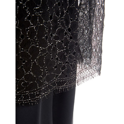 Dress by Lardini for women in nylon chiffon black features an eye catching silhouette with a sophisticated round neckline, elegant , and a refined maxi for a eye catching aesthetic.
