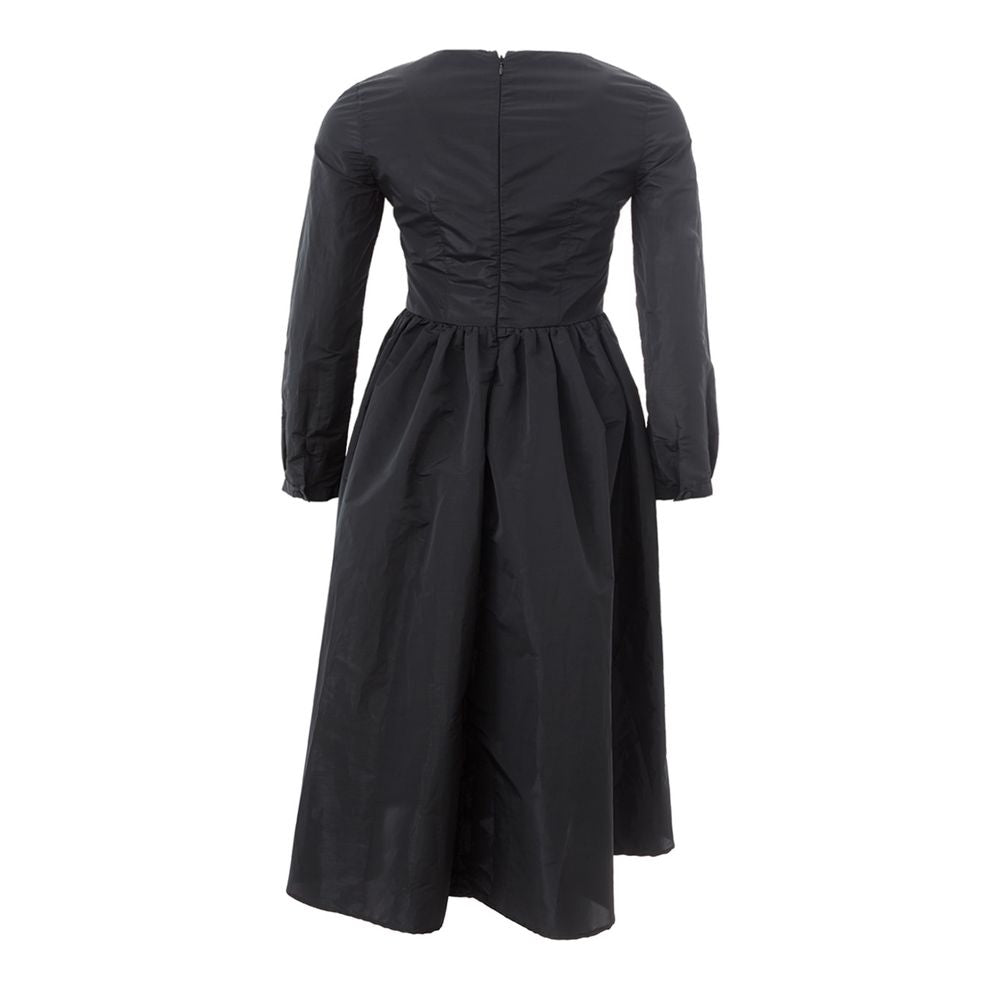Dress by Lardini for women in polyester black features an magnificent silhouette, artfully detailed with a magnificent v-neck neckline and that flows into an magnificent .