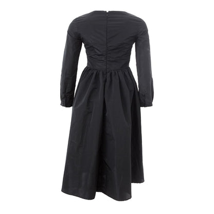 Dress by Lardini for women in polyester black features an magnificent silhouette, artfully detailed with a magnificent v-neck neckline and that flows into an magnificent .