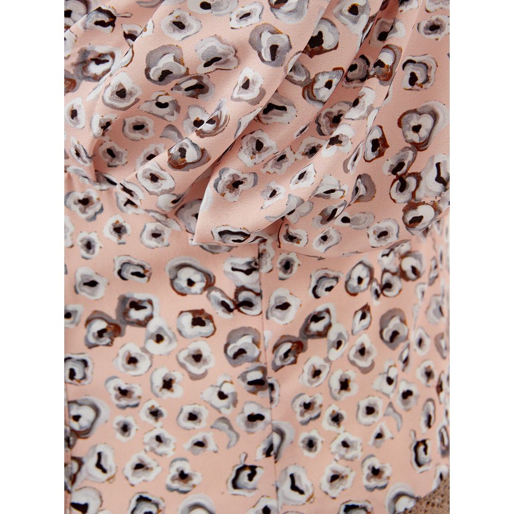 Dress by Lardini for women in acetate pink & floral showcases a striking silhouette, elegantly detailed with a , refined v-neck neckline, and a striking for a striking finish.