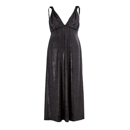 Dress by Lardini for women in polyester black presents a sinuous silhouette, showcasing a sophisticated and detailed with a sinuous maxi for a refined finish.