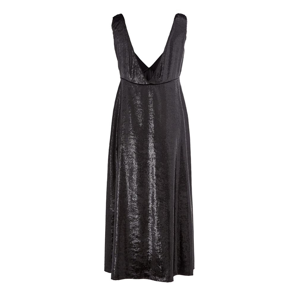 Dress by Lardini for women in polyester black features an cute silhouette, detailed with a and that elegantly flows into a cute maxi.