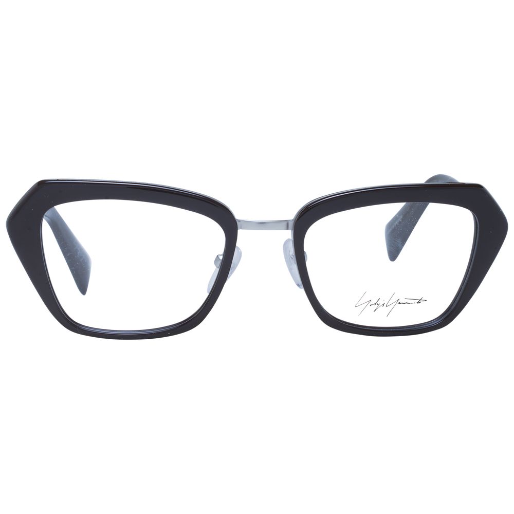 Eyeglasses Frames by Yohji Yamamoto for women in metal black showcases a refined full-frame frame design with a refined black coloured frame finish for a refined and sophisticated look.