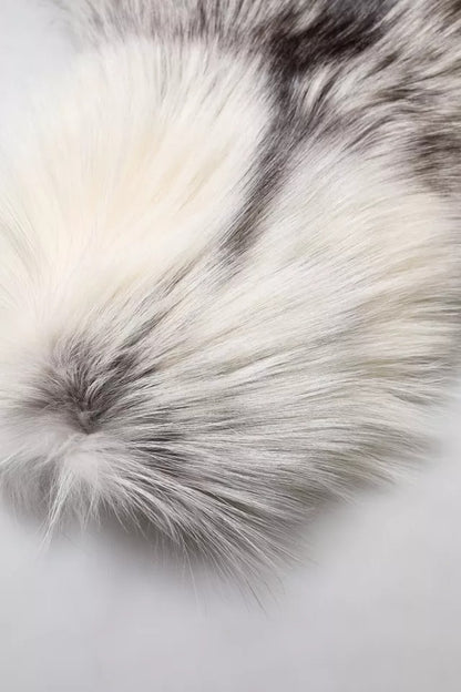 Dolce & Gabbana Fox Fur & Silk Rectangular Wrap Scarf - White
