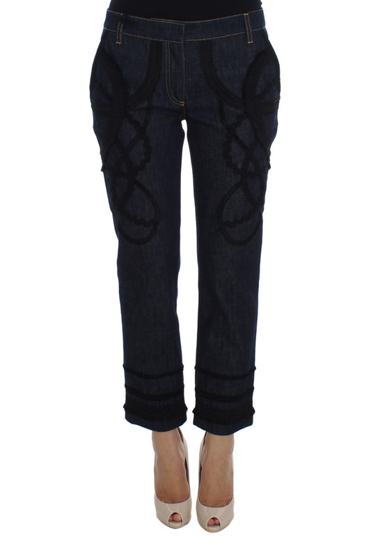 Dolce & Gabbana Capri Women's Denim Cotton Jeans - Black Blue