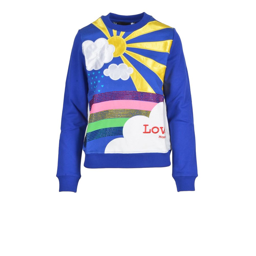 Sweatshirt by Love Moschino for women in cotton blue features an magnificent silhouette, showcasing a sophisticated and detail for a truly magnificent finish.