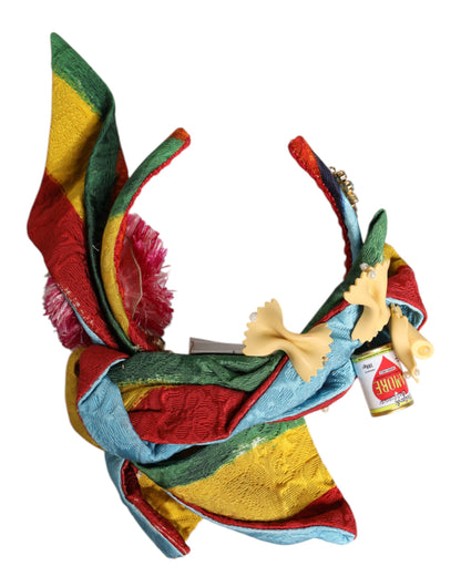 Dolce & Gabbana Cotton Viscose & Crystal Headband - Multicolor Floral