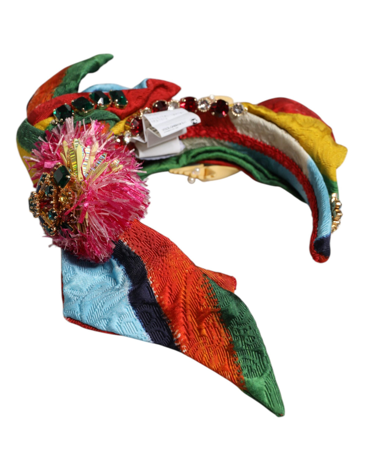 Dolce & Gabbana Cotton Viscose & Crystal Headband - Multicolor Floral