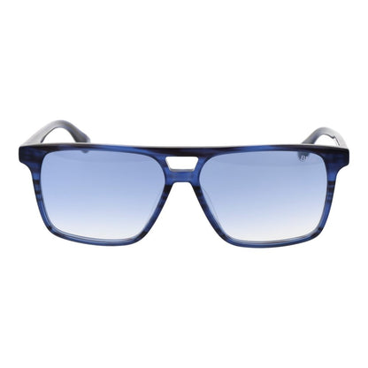 BMW Rectangle Mirrored Gradient Medium-Tint Acetate Sunglasses - Blue