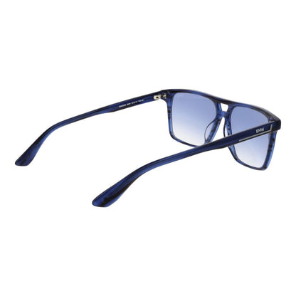 BMW Rectangle Mirrored Gradient Medium-Tint Acetate Sunglasses - Blue