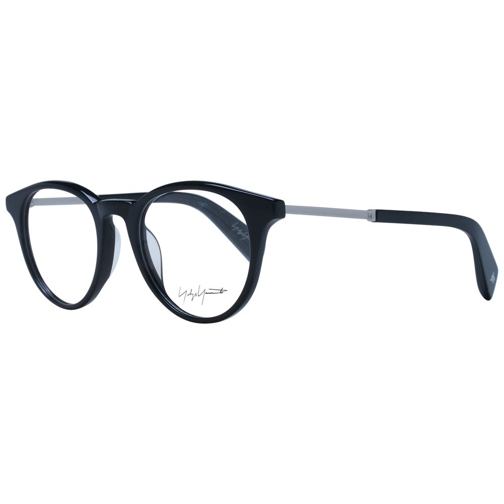 Eyeglasses Frames by Yohji Yamamoto for men in black features an refined silhouette, showcasing a sophisticated black coloured frame and refined full-frame frame design for a refined look.