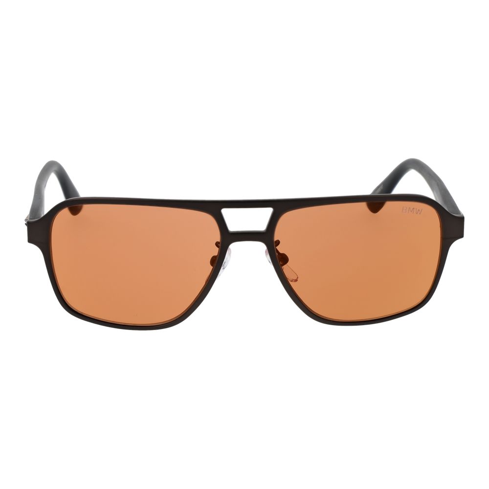 Sunglasses by BMW for men in gray showcases a ethereal silhouette, featuring gunmetal coloured frame aviator full-rim frame design with mirrored category-2-medium-tint lens for a ethereal finish.