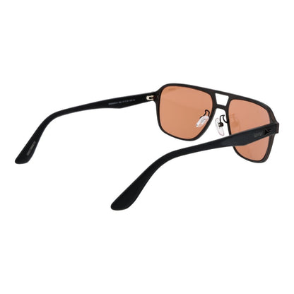 Sunglasses by BMW for men in gray features an ethereal aviator full-rim frame design with gunmetal coloured frame frames and mirrored category-2-medium-tint lens for a ethereal finish.
