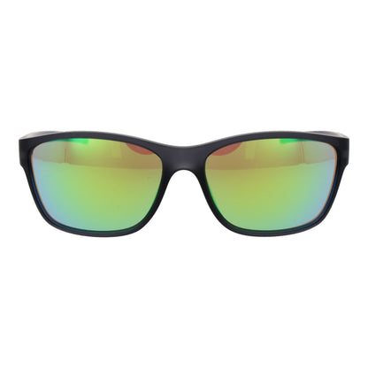 Sunglasses by BMW Motorsport for men in plastic black features an lustrous full-rim sport frame design with black coloured frame detailing and mirrored category-3-dark-tint lens for a lustrous aesthetic.