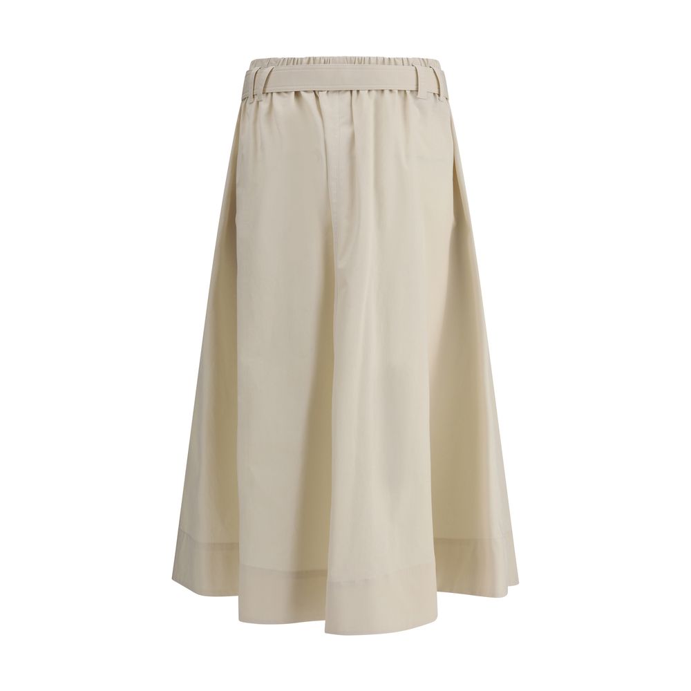 Skirt by Brunello Cucinelli for women in acetate & polyester cream features a captivating silhouette, showcasing the captivating Women's Acetate & Polyester Skirt design with a sophisticated for a captivating look.