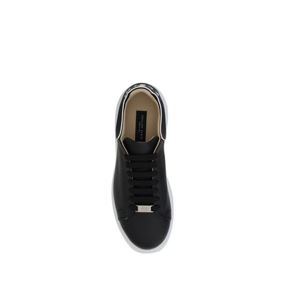 Sneakers by Philipp Plein for men in bos taurus calf leather black & monogram presents a on trend silhouette from the Men's Fashion Bos Taurus Calf Leather Sneakers collection, showcasing a on trend fashion style for an elevated aesthetic.