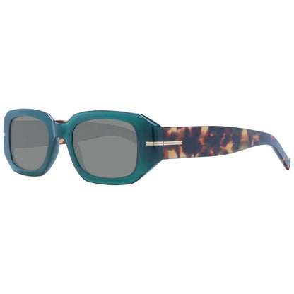 Sunglasses by Hugo Boss for women in eco-acetate and green featuring an opulent rectangle full-rim frame design with a sophisticated green coloured frame finish and high-performance non-polarized category-3-dark-tint lens.