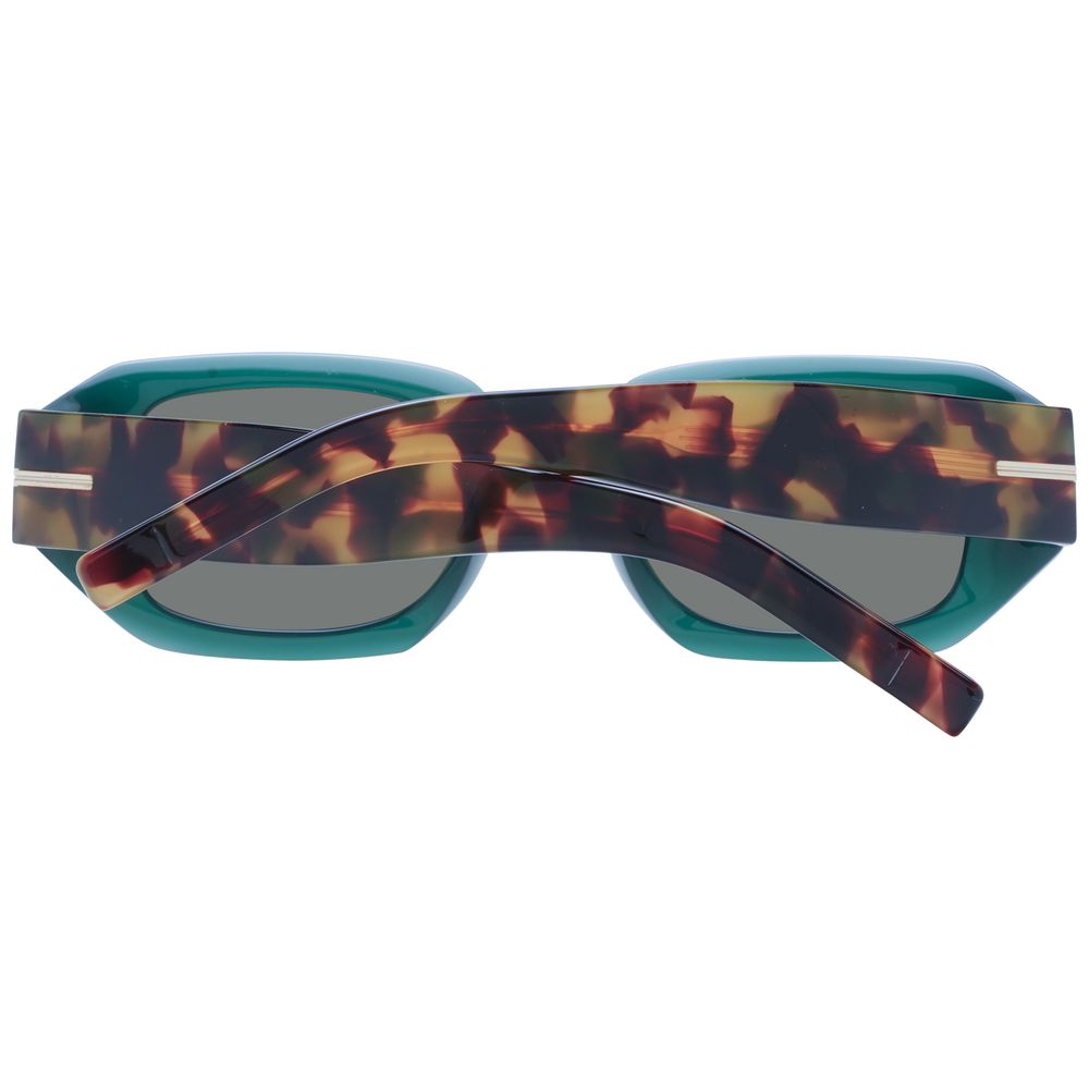 Sunglasses by Hugo Boss for women in eco-acetate green features a sumptuous silhouette, showcasing a sumptuous rectangle full-rim frame design in green coloured frame with high-performance non-polarized category-3-dark-tint lens.