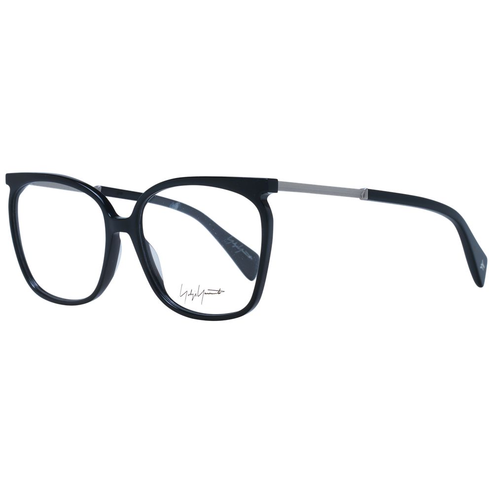 Eyeglasses Frames by Yohji Yamamoto for women in acetate black features an refined silhouette, showcasing the refined black coloured frame and sophisticated full-frame frame design.