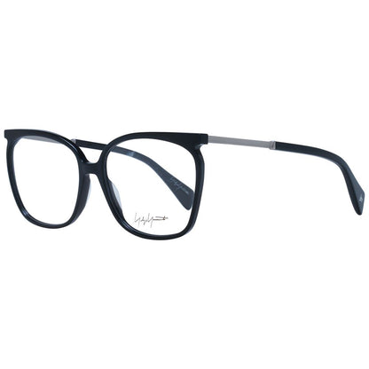 Eyeglasses Frames by Yohji Yamamoto for women in acetate black features an refined silhouette, showcasing the refined black coloured frame and sophisticated full-frame frame design.