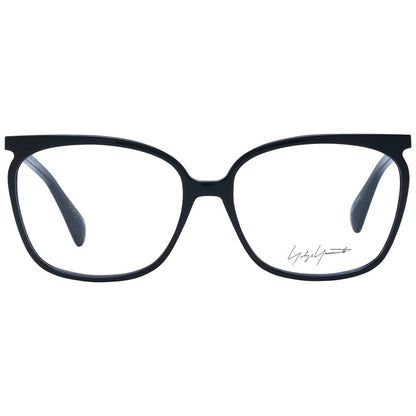 Eyeglasses Frames by Yohji Yamamoto for women in acetate black showcases a reflective silhouette, artfully incorporating a sophisticated black coloured frame with a distinct full-frame frame design.