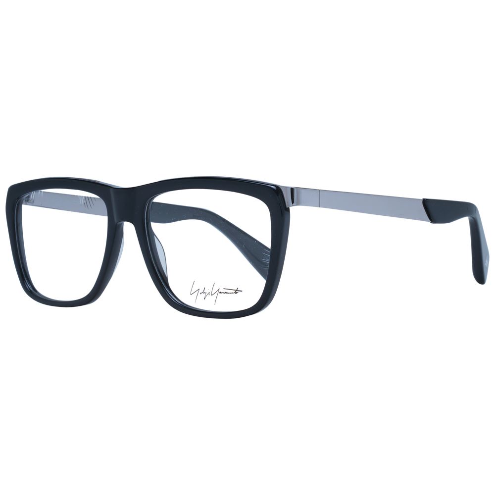 Eyeglasses Frames by Yohji Yamamoto for men in acetate and black showcases an refined full-frame frame design featuring a sophisticated black coloured frame for an refined and refined aesthetic.