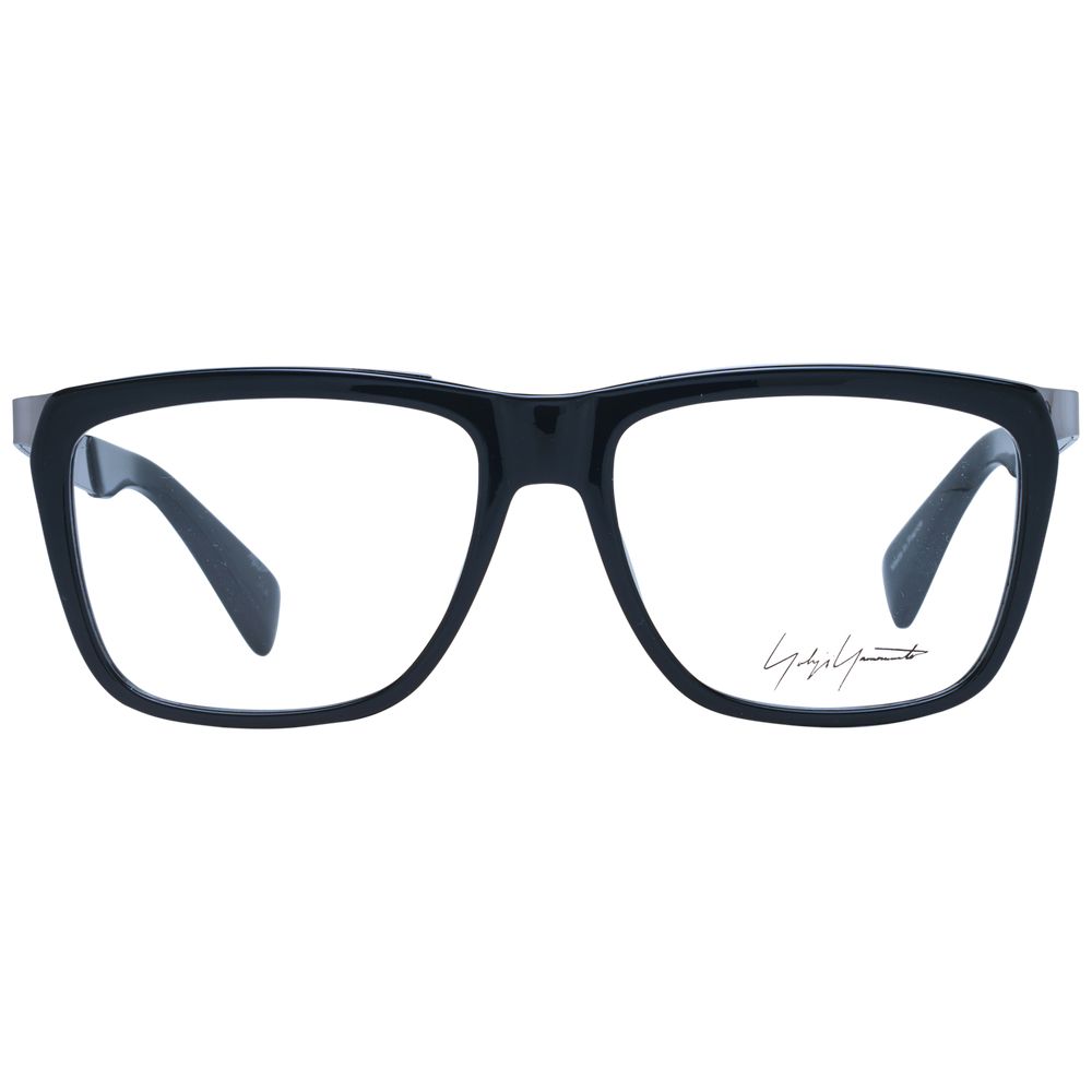 Eyeglasses Frames by Yohji Yamamoto for men in acetate and black showcases a refined silhouette, detailed with a black coloured frame finish and a sophisticated full-frame frame design.