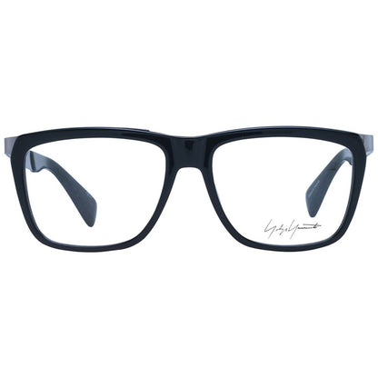 Eyeglasses Frames by Yohji Yamamoto for men in acetate and black showcases a refined silhouette, detailed with a black coloured frame finish and a sophisticated full-frame frame design.