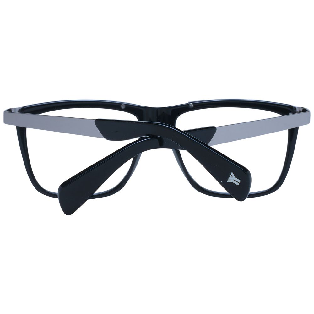 Eyeglasses Frames by Yohji Yamamoto for men in acetate black showcases a refined full-frame frame design with a refined black coloured frame finish for a refined and sophisticated look.