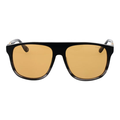 Sunglasses by BMW for men in acetate black features an ethereal aviator full-rim frame design with black coloured frame frames and non-polarized category-2-medium-tint lens for a ethereal finish.
