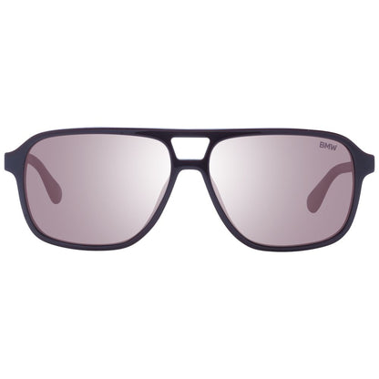 Sunglasses by BMW for men in acetate burgundy features an lustrous aviator full-rim frame design with burgundy coloured frame detailing and mirrored category-3-dark-tint lens for a lustrous aesthetic.