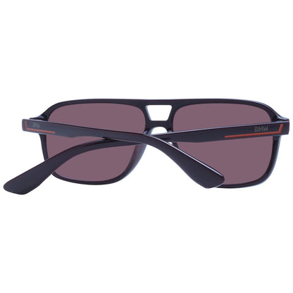 Sunglasses by BMW for men in acetate and burgundy presents a sumptuous silhouette, featuring burgundy coloured frame and aviator full-rim frame design with mirrored category-3-dark-tint lens for a sumptuous look.