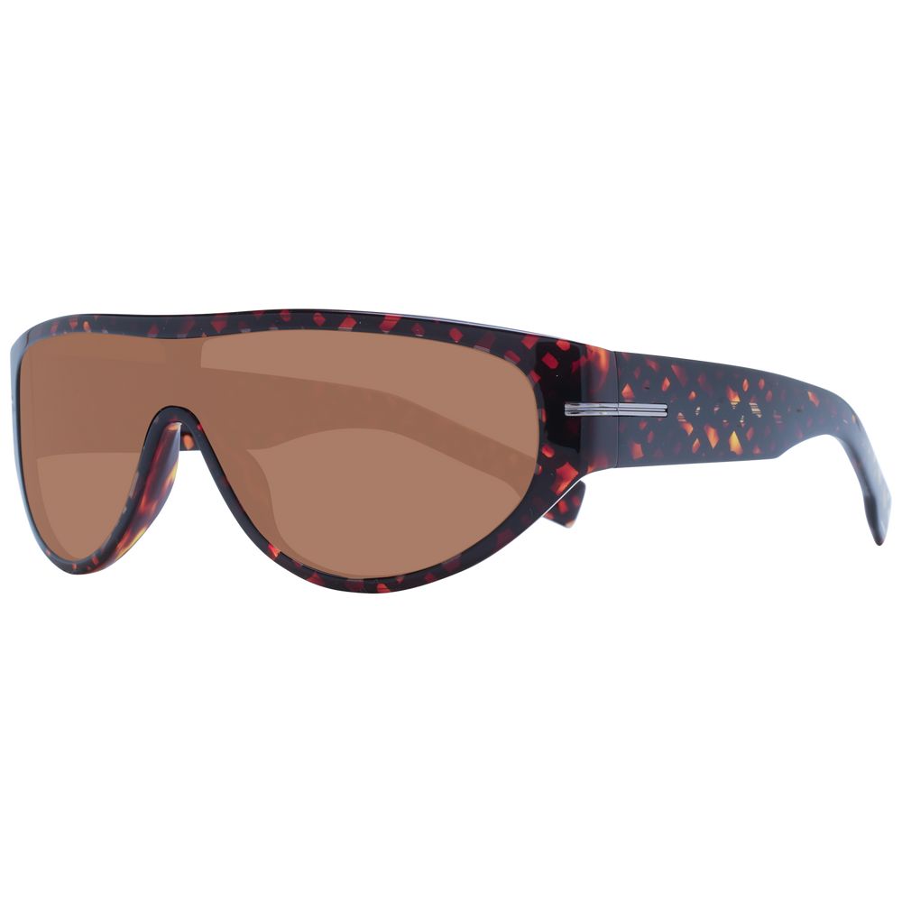Sunglasses by Hugo Boss for men in eco-acetate and brown featuring an opulent full-rim mono-lens frame design with a sophisticated brown coloured frame finish and high-performance non-polarized category-3-dark-tint lens.