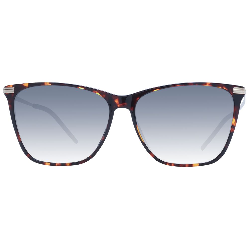 Sunglasses by Hugo Boss for women in acetate brown features an ethereal full-rim cat-eye frame design with brown coloured frame frames and gradient category-2-medium-tint lens for a ethereal finish.