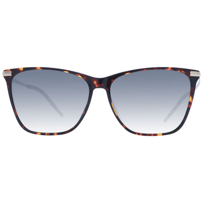 Sunglasses by Hugo Boss for women in acetate brown features an ethereal full-rim cat-eye frame design with brown coloured frame frames and gradient category-2-medium-tint lens for a ethereal finish.
