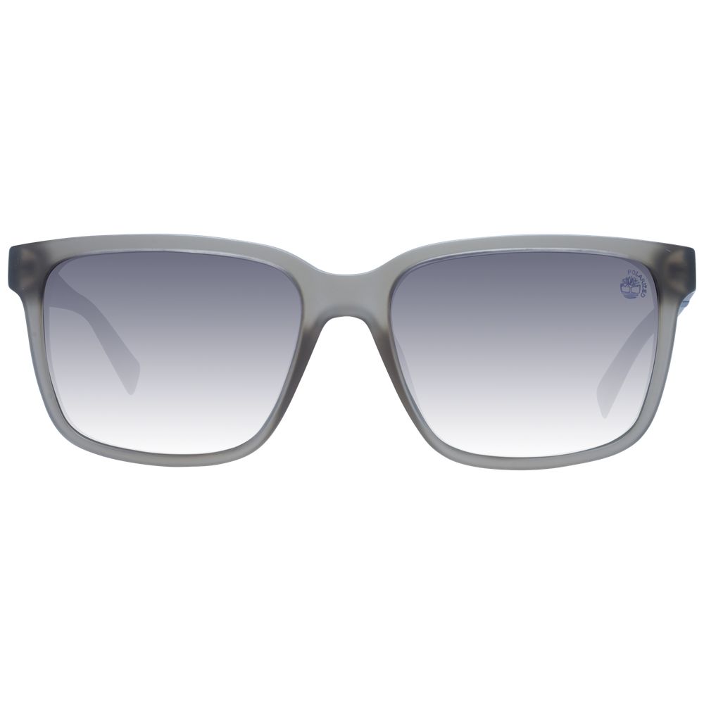 This Sunglasses by Timberland for men in plastic gray presents a sumptuous silhouette, showcasing a sumptuous full-rim square frame design in gray coloured frame and high-performance polarized gradient category-3-dark-tint lens.
